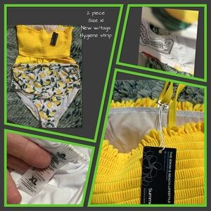 Women’s Yellow and White Swimsuit 2 piece